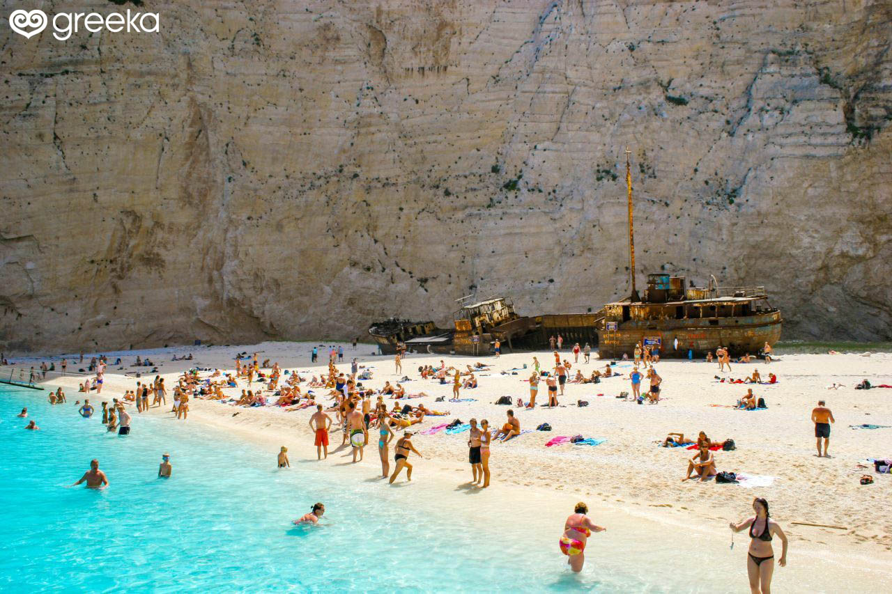 Navagio beach in Zakynthos, one of the best beaches in Greece