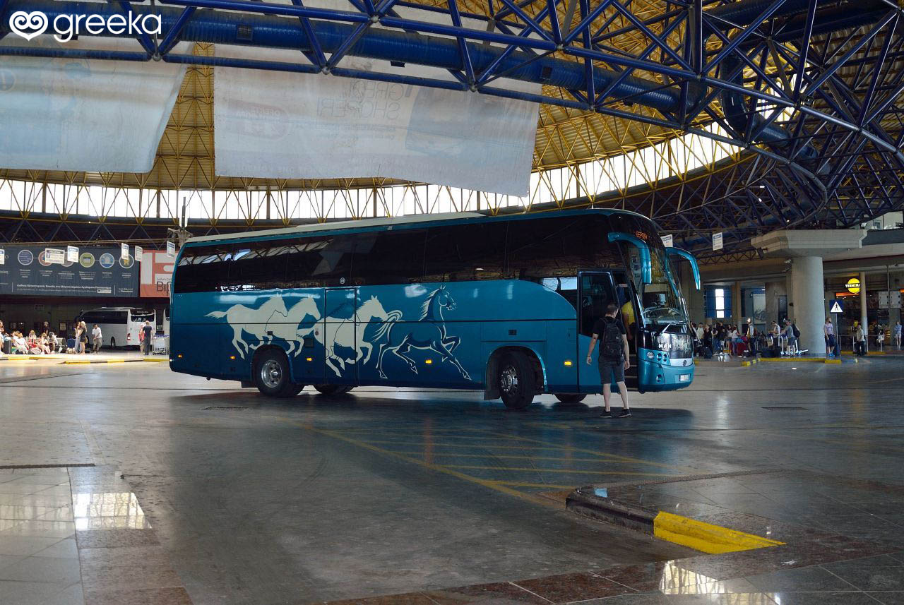 KTEL buses in Kifisso station in Athens Greece
